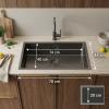 Pure.Sink Luxion Large Gun metal sink 74x40 cm undermount, flush mount, and top mount PLX7440-61